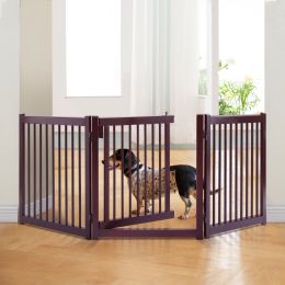 24 inch Pet Fence Suitable For Indoor Use Log Environmental Protection Material - Brown