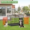 Double-Door Metal Dog Crate with Divider and Tray; X-Large; 48"L