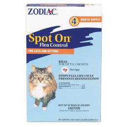 Zodiac Flea and Tick Spot On for Cats and Kittens 4 Pack