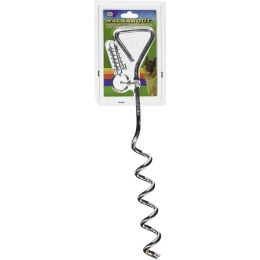 Four Paws Walk About Tie-Out Dog Spiral Stake Silver No Cable