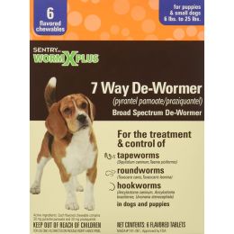 SENTRY Worm X Plus 7 Way De-Wormer for Small Dogs 6 Count