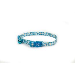 Safe Cat Fashion Adjustable Breakaway Cat Collar Daisy Blue Blue 3-8 in x 8-12 in