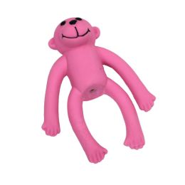 Li'l Pals 4" Latex Monkey Dog Toy, Pink, 4"