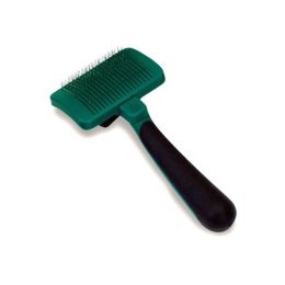 Safari Dog Self-Cleaning Slicker Brush Light Green; Dark Green Small