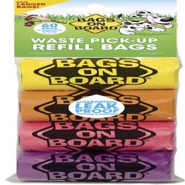 Bags on Board Waste Pick-up Bags Refill Yellow; Pink; Purple; Blue 60 Count