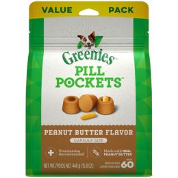 Greenies Pill Pockets for Capsules Dog Treats Peanut Butter, 1ea/15.8 oz