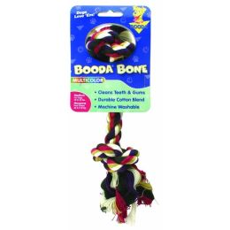 Booda 2-Knot Rope Bone Dog Toy 2 Knots Rope Bone Multi-Color Medium