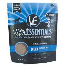 Vital Essentials Dog Freeze Dried Mini Pat Beef 14Oz