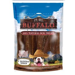 Loving Pets Pure Buffalo Backstrap Tendon Dog Treat 20 Pack 4-6 in