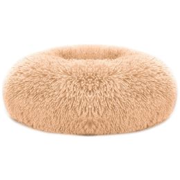 Pet Dog Bed Soft Warm Fleece Puppy Cat Bed Dog Cozy Nest Sofa Bed Cushion M Size (Color: brown)