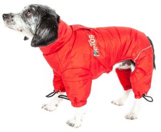 Helios Thunder-crackle Full-Body Waded-Plush Adjustable and 3M Reflective Dog Jacket (size: medium)