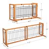 Wood Freestanding Pet Gate, Wood Dog Gate with Adjustable Width 40"-71", Barrier for Stairs Doorways Hallways, Puppy Safety Fenc