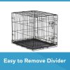 Double-Door Foldable Metal Wire Dog Crate with Divider; X-Large; 42"