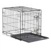 Double-Door Foldable Metal Wire Dog Crate with Divider; X-Large; 42"