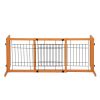 Wood Freestanding Pet Gate, Wood Dog Gate with Adjustable Width 40"-71", Barrier for Stairs Doorways Hallways, Puppy Safety Fenc