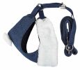 Pet Life Luxe 'Pom Draper' 2-In-1 Mesh Reversed Adjustable Dog Harness-Leash W/ Pom-Pom Bowtie